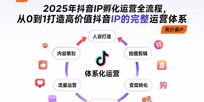 2025年抖音IP孵化运营全流程，从0到1打造高价值抖音IP的完整运营体系-轻资本网