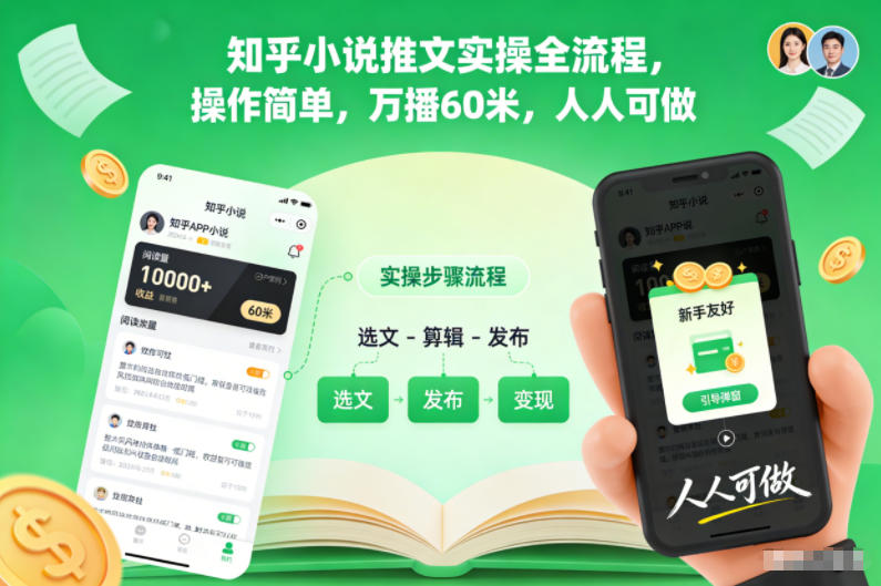 知乎小说推文实操全流程，操作简单，万播60米，人人可做-轻资本网