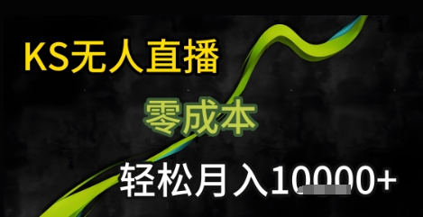 KS无人直播25年最新玩法，只需一部手机，轻松月入1W+【揭秘】-轻资本网