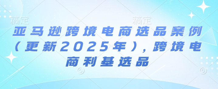 亚马逊跨境电商选品案例(更新2025年4月)，跨境电商利基选品-轻资本网