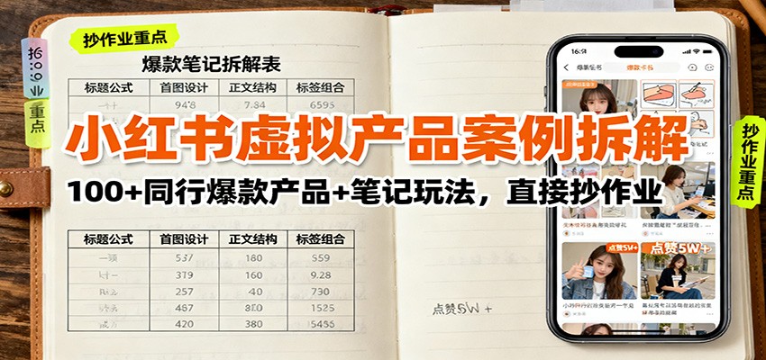 小红书虚拟产品案例拆解：100+同行爆款产品+笔记玩法，直接抄作业-轻资本网