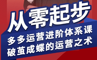 拼多多运营进阶系统课，从零起步，多多运营进阶体系课，破茧成蝶的运营之术(更新9月)-轻资本网