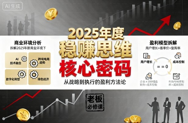 2025年度稳賺思维老板创业营，拆解2025年新商业环境下，企业实现持续盈利的核心密码-轻资本网