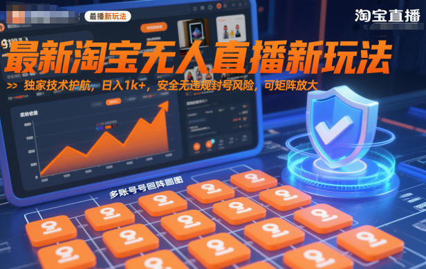 最新淘宝无人直播新玩法，独家技术护航，日入1k+，安全无违规封号风险，可矩阵放大【揭秘】-轻资本网