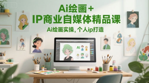 Ai绘画+IP商业自媒体精品课，Ai绘画实操，个人ip打造-轻资本网