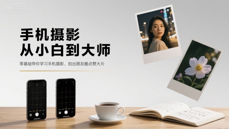 手机摄影从小白到大师，零基础带你学习手机摄影，拍出朋友圈点赞大片-轻资本网