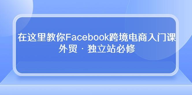 在这里教你Facebook跨境电商入门课，外贸·独立站必修-轻资本网