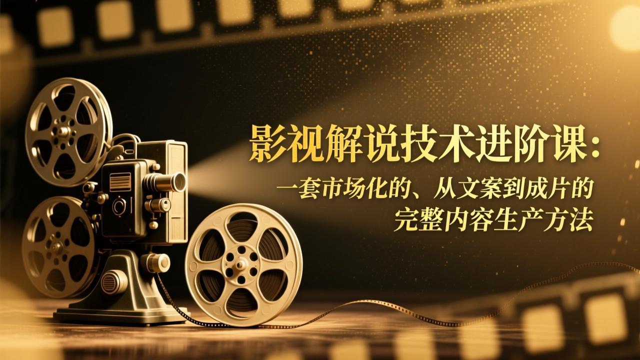 影视解说技术进阶课：一套市场化的、从文案到成片的完整内容生产方法-轻资本网