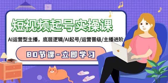 (9470期)短视频起号实操课，AI运营型主播，底层逻辑/AI起号/运营晋级/主播进阶/80节-轻资本网