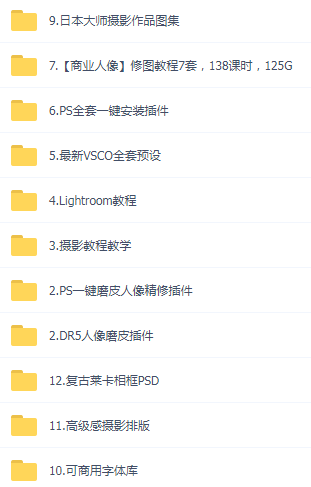 某宝买的杂乱PS LR教程预设摄影-轻资本网
