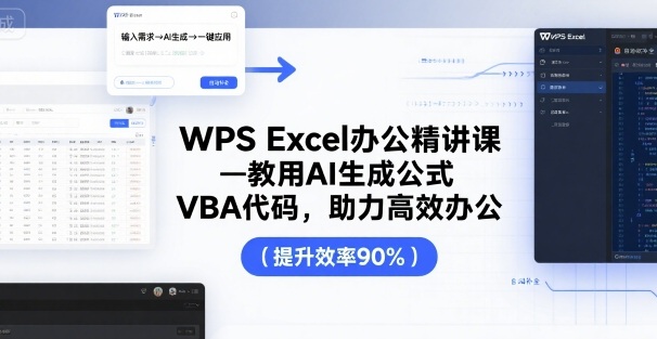 WPS Excel办公精讲课，教用 AI 生成公式，VBA 代码，助力高效办公-轻资本网