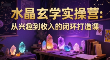 水晶玄学实操营：从兴趣到收入的闭环打造课-轻资本网