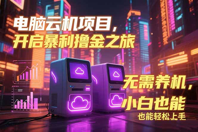 电脑云机项目 暴力撸金玩法，不需要养机 配置没有要求 单机100个窗口一…-轻资本网