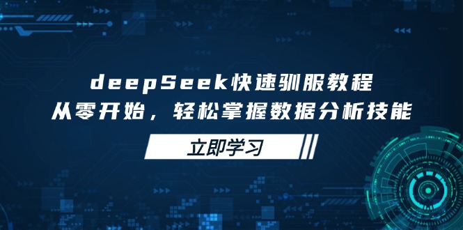 deepSeek快速驯服教程,从零开始,轻松掌握数据分析技能-轻资本网