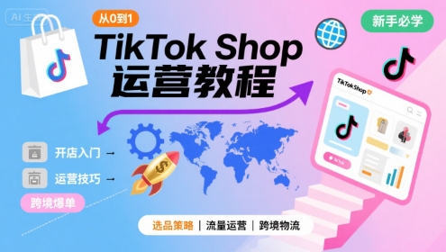 TikTok Shop从0到1运营教程，TikTok跨境电商新手必学课程-轻资本网