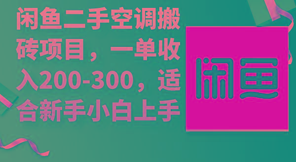 (9539期)闲鱼二手空调搬砖项目，一单收入200-300，适合新手小白上手-轻资本网