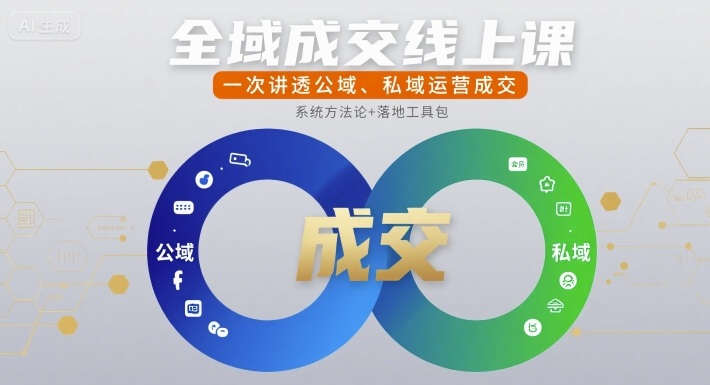 全域成交线上课，一次讲透公域、私域运营成交-轻资本网