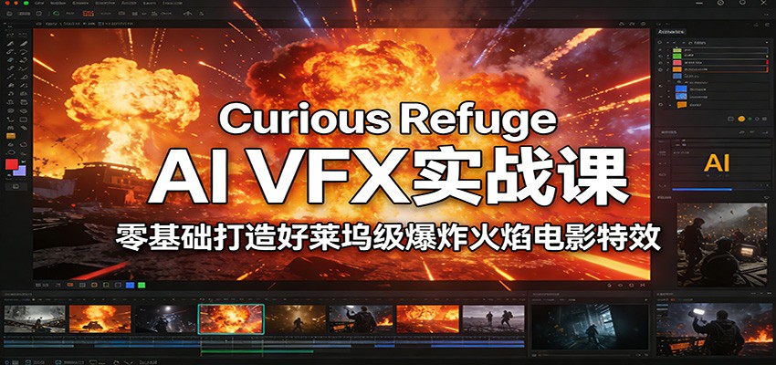 Curious Refuge AI VFX实战课，零基础打造好莱坞级爆炸火焰电影特效-轻资本网