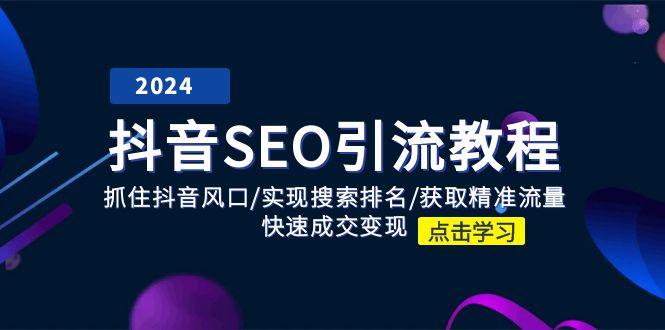 抖音 SEO引流教程：抓住抖音风口/实现搜索排名/获取精准流量/快速成交变现-轻资本网