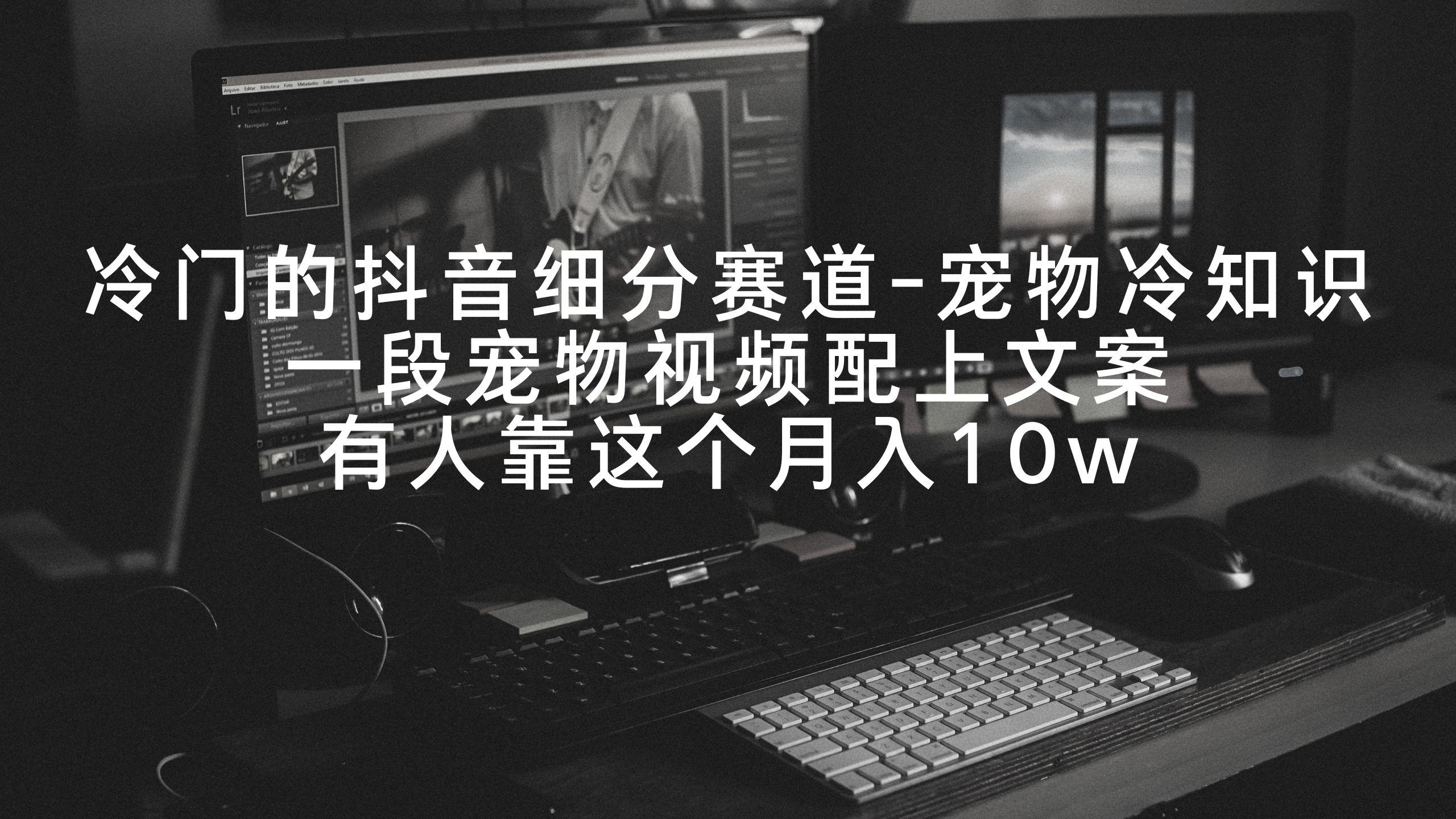 冷门的抖音细分赛道-宠物冷知识，一段宠物视频配上文案，有人靠这个月入10w-轻资本网