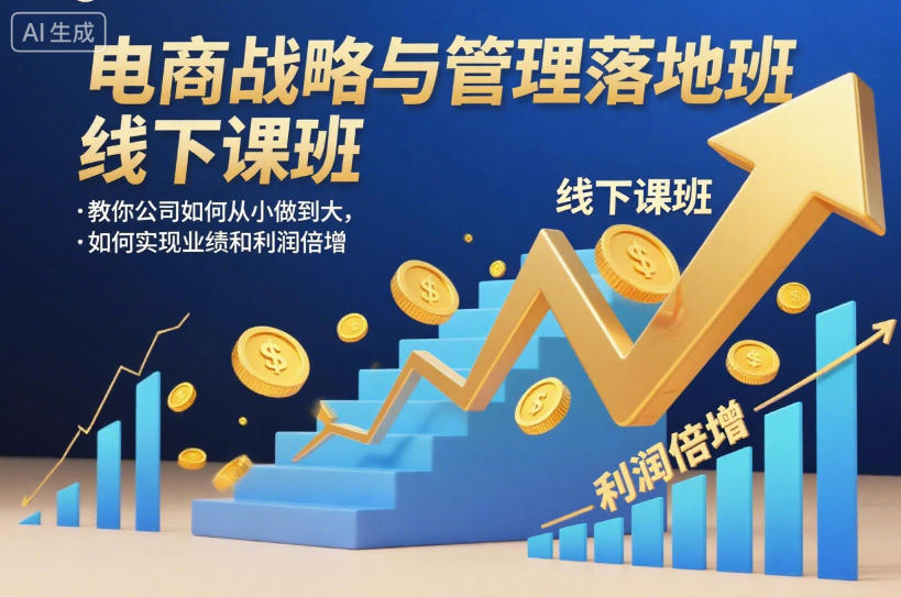 电商战略与管理落地班线下课，教你公司如何从小做到大，如何实现业绩和利润倍增【录音】-轻资本网