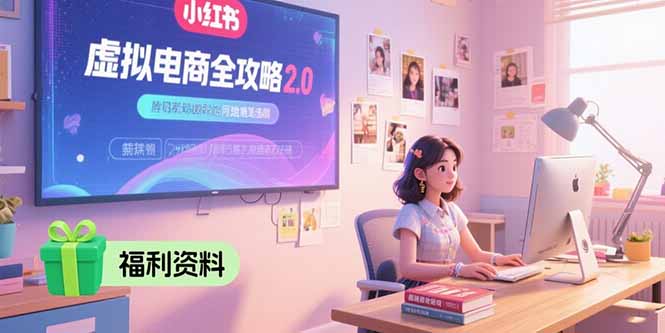 虚拟电商全攻略2.0，开店选品实操流程，账号定位、货源发布、笔记发布技巧-轻资本网