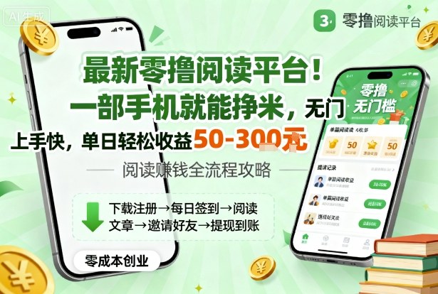 最新零撸阅读平台！一部手机就能挣米，无门槛上手快，单日轻松收益50-3张【揭秘】-轻资本网