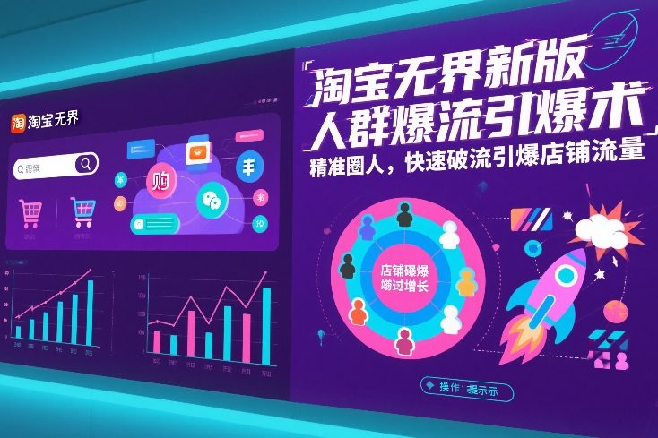 淘宝无界新版人群爆流引爆术，精准圈人，快速破流引爆店铺流量-轻资本网
