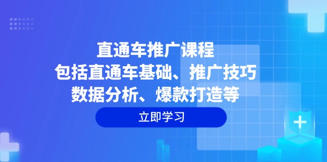 直通车推广课程：包括直通车基础、推广技巧、数据分析、爆款打造等-轻资本网