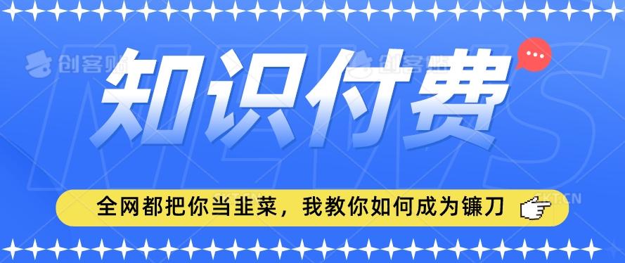 2024最新知识付费项目，小白也能轻松入局，全网都在教你做项目，我教你做镰刀【揭秘】-轻资本网