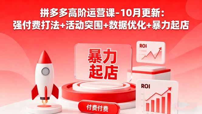 拼多多高阶运营课-10月更新：强付费打法+活动突围+数据优化+暴力起店-轻资本网