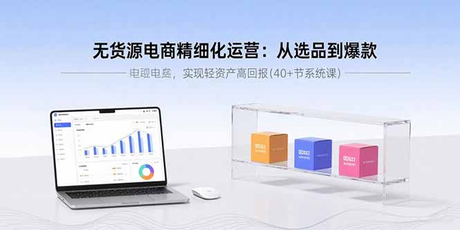 无货源电商精细化运营：从选品到爆款，实现轻资产高回报(40+节系统课-轻资本网