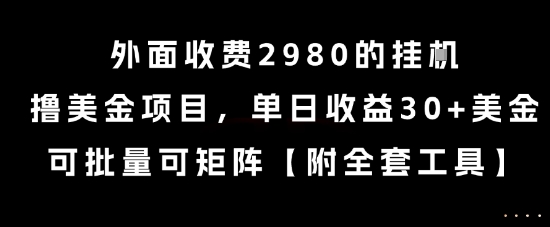 外面收费2980的挂G撸美金项目，单日收益30+美金，可批量可矩阵【揭秘】-轻资本网