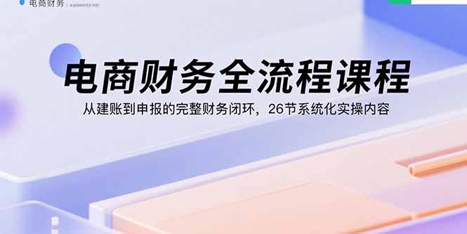 电商财务全流程课程：从建账到申报的完整财务闭环，26节系统化实操内容-轻资本网