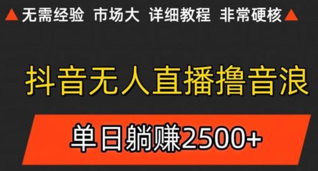 抖音无人直播6.0 简单无脑可矩阵 每天两小时轻松躺赚500+-轻资本网