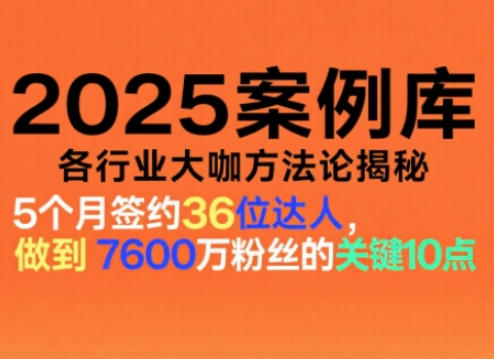 2025案例库，收录各行业大咖的方法论，各行业大咖方法论揭秘-轻资本网
