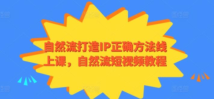 自然流打造IP正确方法线上课，自然流短视频教程-轻资本网