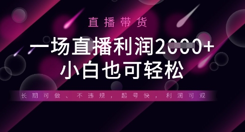 半无人直播带货，一场利润数张，适合所有平台玩法，小白也可轻松-轻资本网