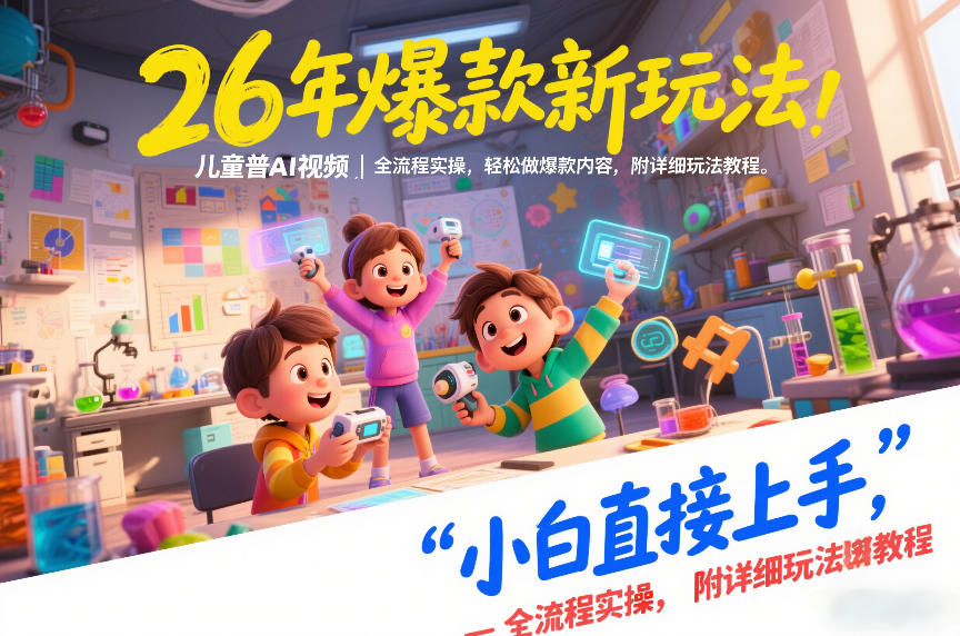 26年爆款新玩法，儿童科普AI视频，全流程实操，轻松做爆款内容，小白直接上手，附详细玩法教程-轻资本网