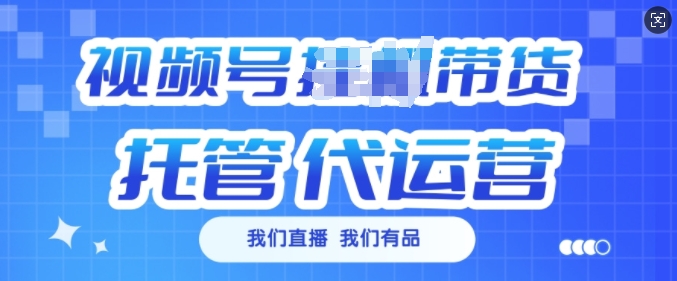 视频号挂J直播带货托管代运营，每个月多挣3k【揭秘】-轻资本网