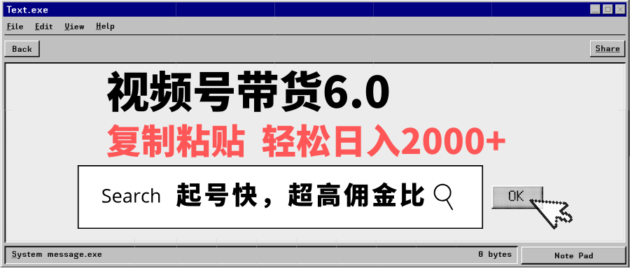 视频号带货6.0，轻松日入2000+，起号快，复制粘贴即可，超高佣金比-轻资本网
