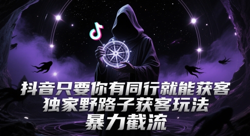 抖音只要你有同行就能获客，独家野路子获客玩法，暴力截流【揭秘】-轻资本网