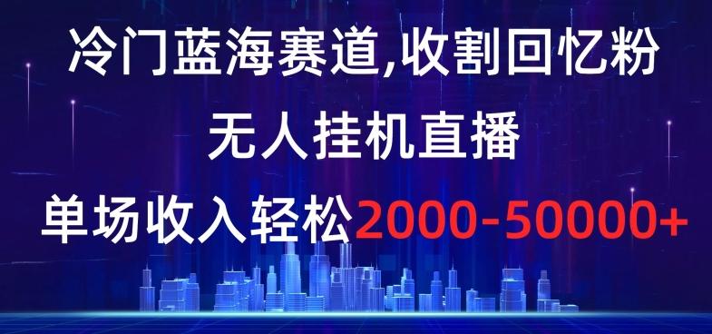 冷门蓝海赛道，收割回忆粉，无人挂机直播，单场收入轻松2000-5w+【揭秘】-轻资本网