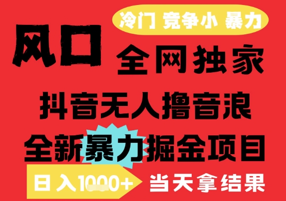 25年6月高爆抖音无人直播最新撸音浪掘金项目，解放双手小白可做，无脑日入1k+，门槛低【揭秘】-轻资本网