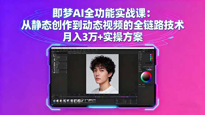 即梦AI全功能实战课：从静态创作到动态视频的全链路技术 月入3万+实操方案-轻资本网