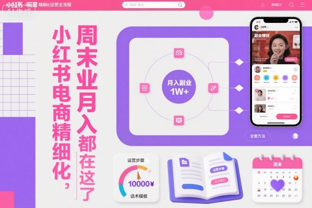 小红书电商精细化运营全流程，周末副业月入1W+，全套方法都在这了-轻资本网