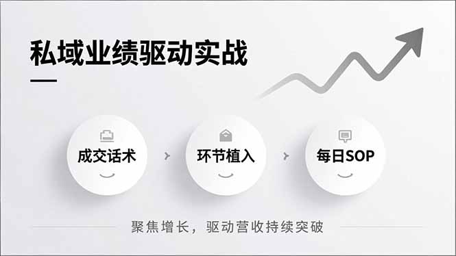 私域业绩驱动实战，成交话术、环节植入、每日SOP，聚焦增长，驱动营收持续突破-轻资本网
