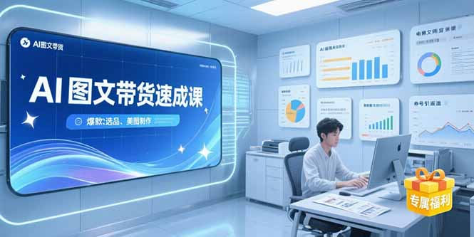 AI图文带货速成课，养号引流秘籍，爆款选品策略，美图制作全流程-轻资本网