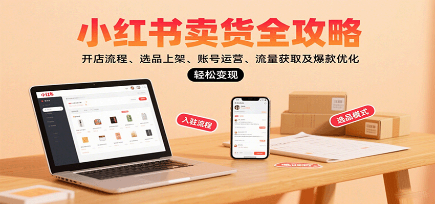 小红书卖货全攻略：开店流程、选品上架、账号运营、流量获取及爆款优化，轻松变现-轻资本网