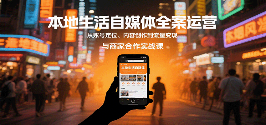 本地生活自媒体全案运营，从账号定位、内容创作到流量变现与商家合作实战课-轻资本网